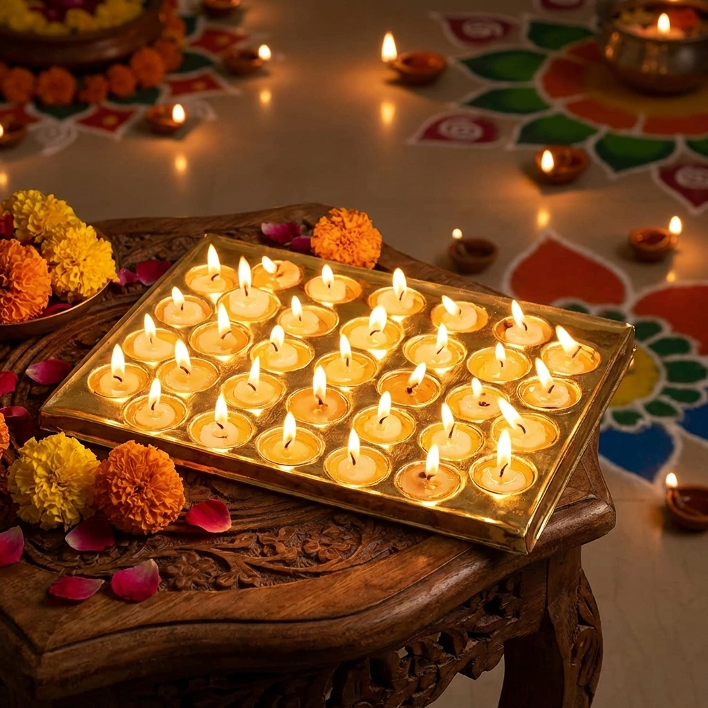 Design Brass Ghee Diya Holder-325gm