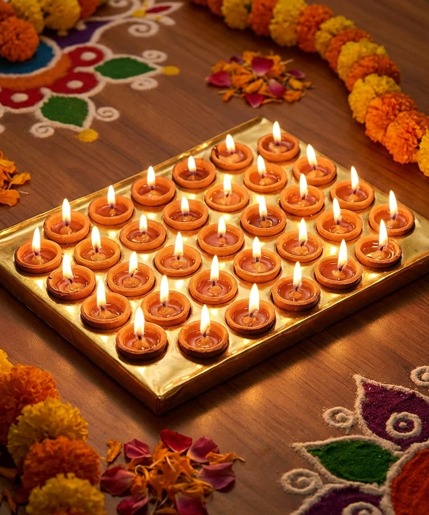 Design Brass Ghee Diya Holder-325gm