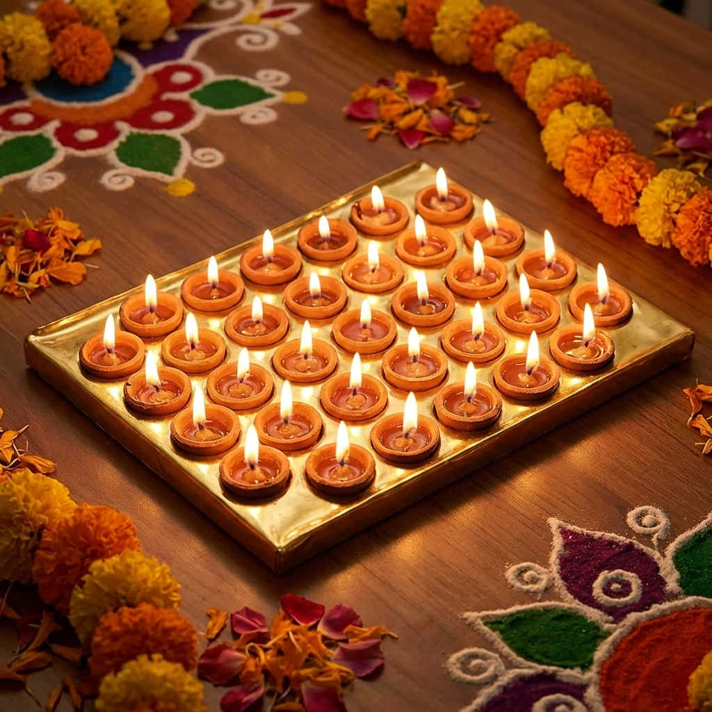 Design Brass Ghee Diya Holder-325gm