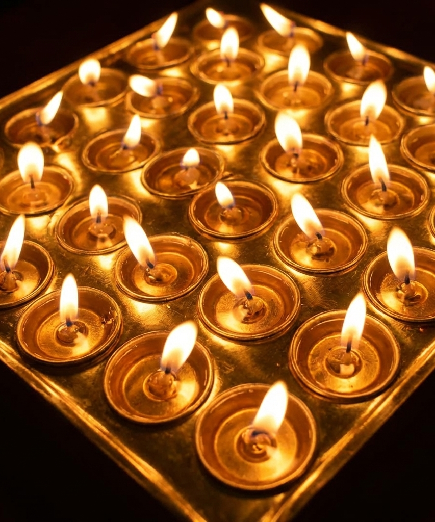 Design Brass Ghee Diya Holder-325gm