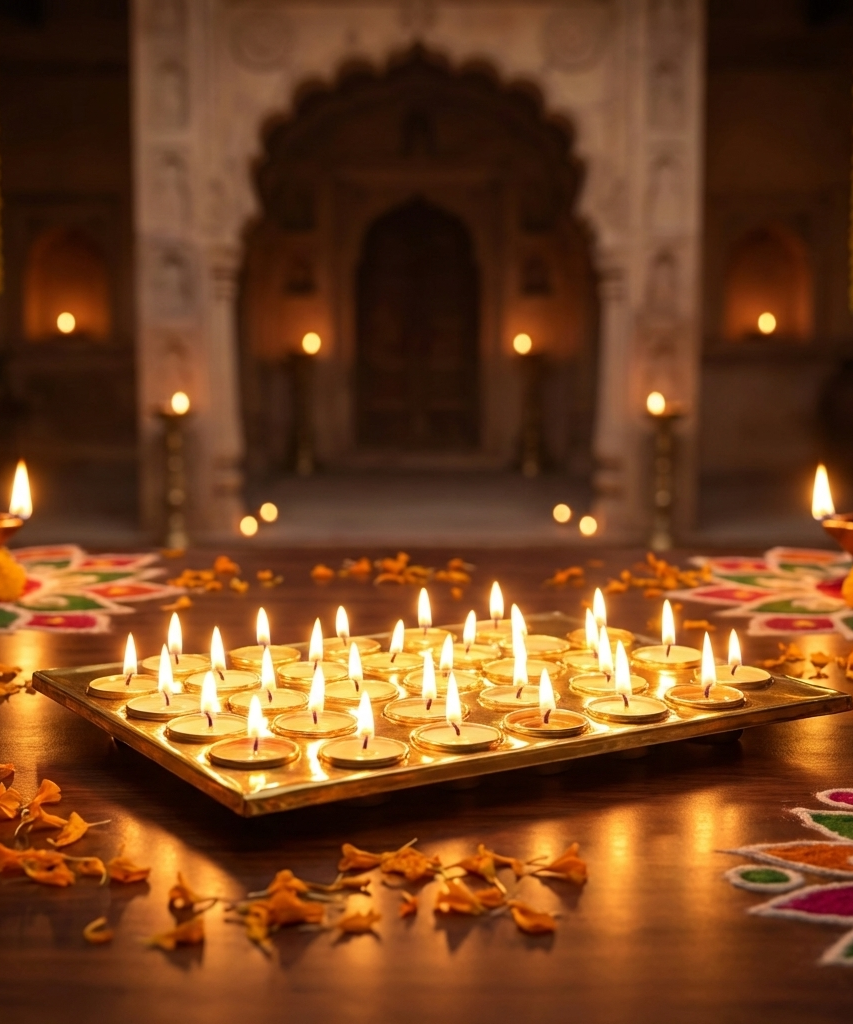 Design Brass Ghee Diya Holder-325gm