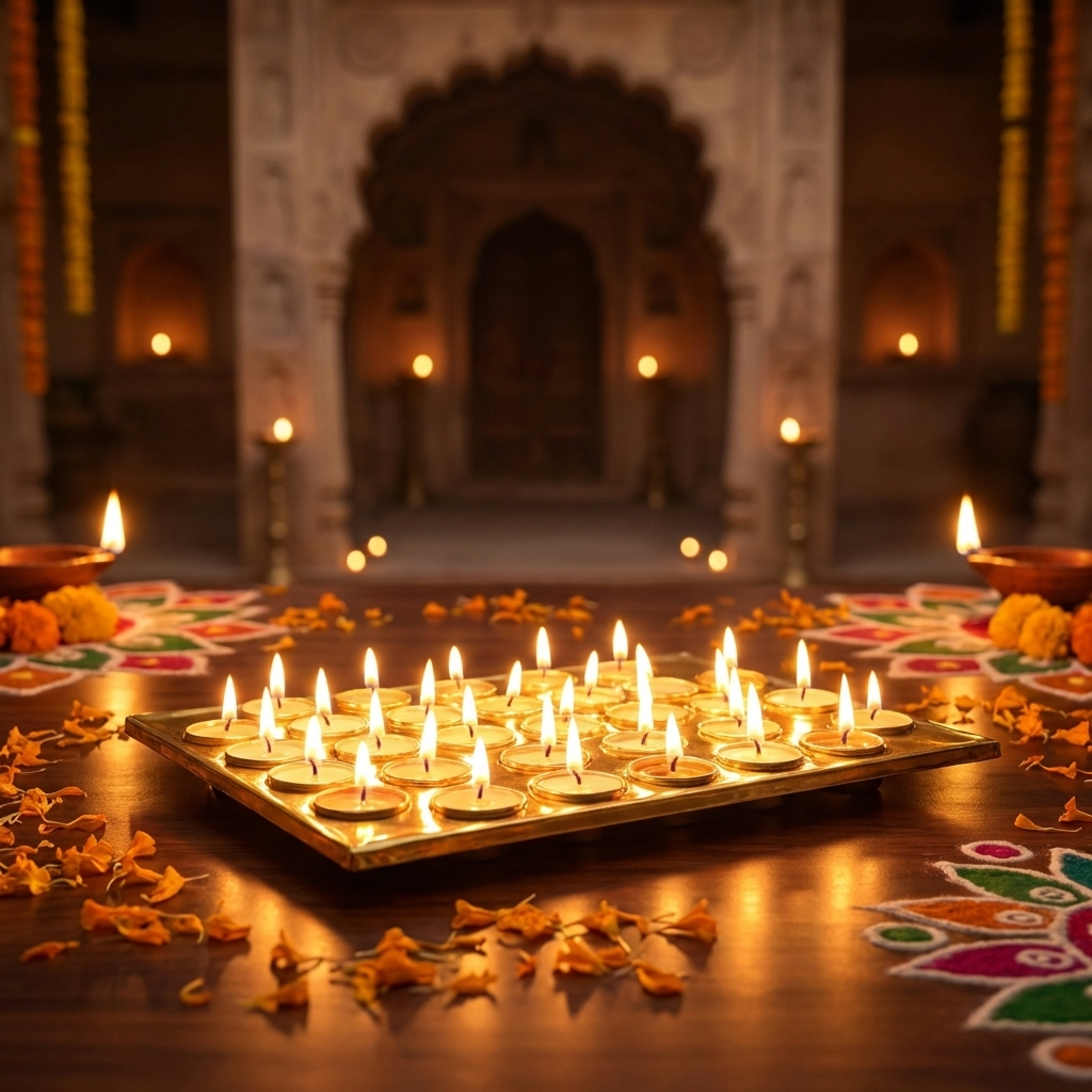 Design Brass Ghee Diya Holder-325gm
