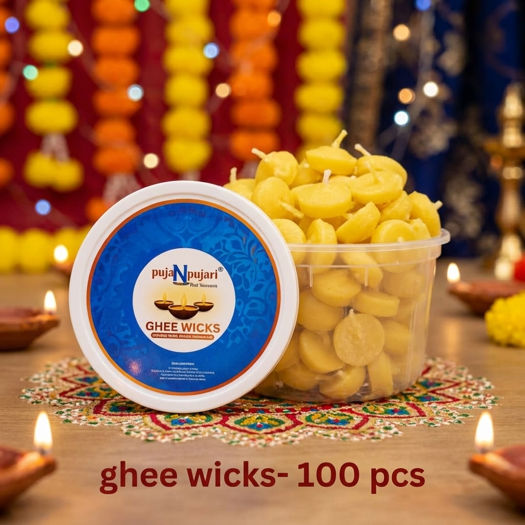 Scented Pure Cow Ghee Wicks - 100 pcs
