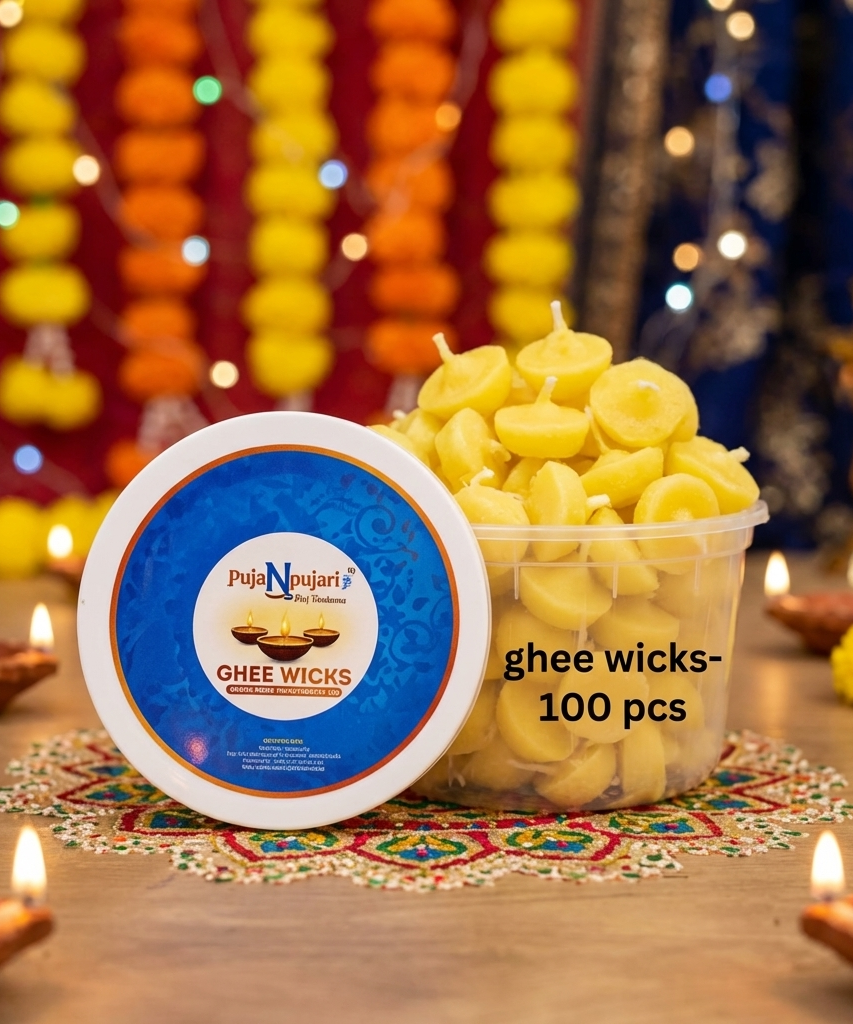 Scented Pure Cow Ghee Wicks - 100 pcs