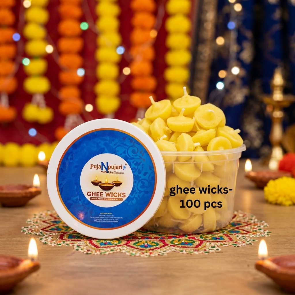 Scented Pure Cow Ghee Wicks - 100 pcs