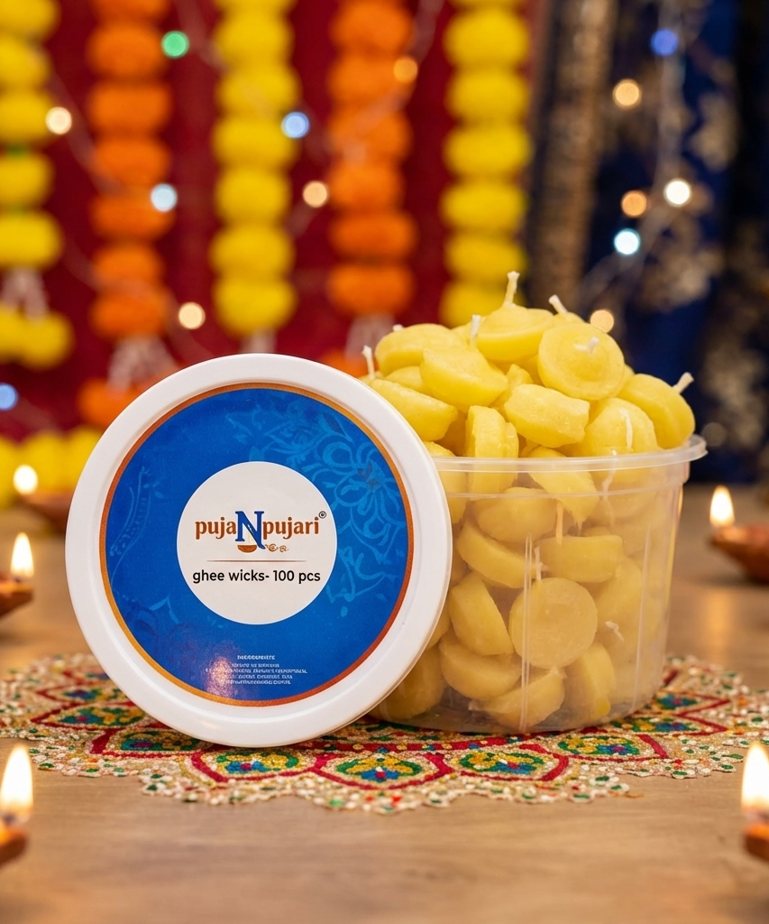 Scented Pure Cow Ghee Wicks - 100 pcs