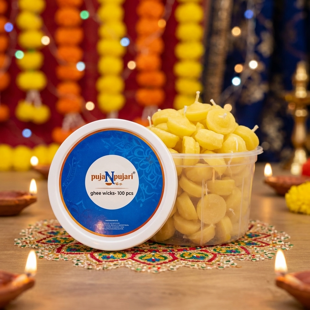 Scented Pure Cow Ghee Wicks - 100 pcs