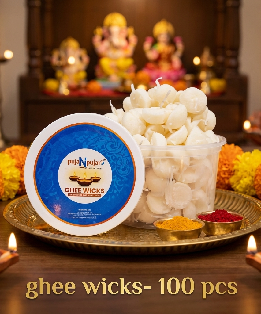 Readymade Ghee Wicks Diya Batti - 100 Pcs