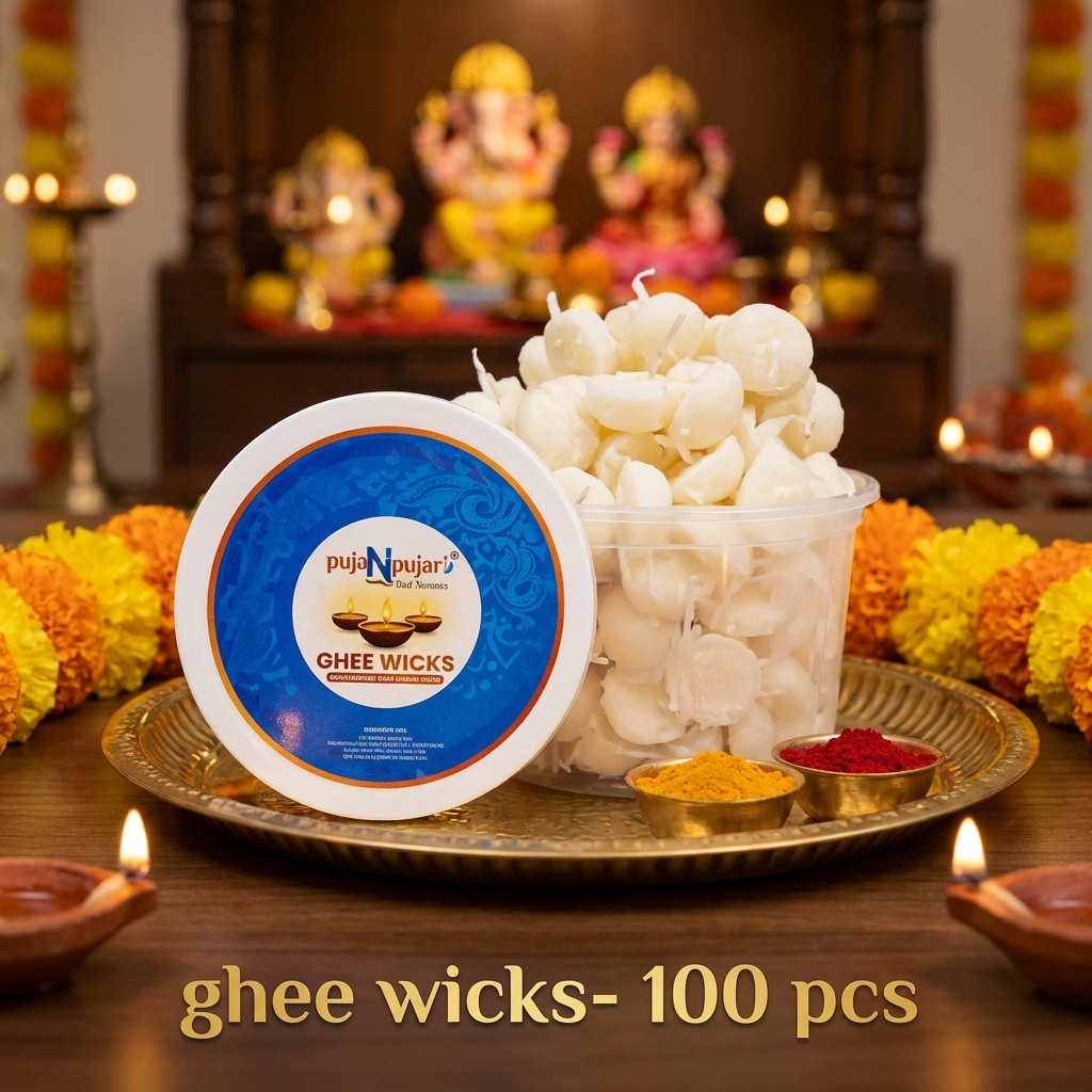 Readymade Ghee Wicks Diya Batti - 100 Pcs