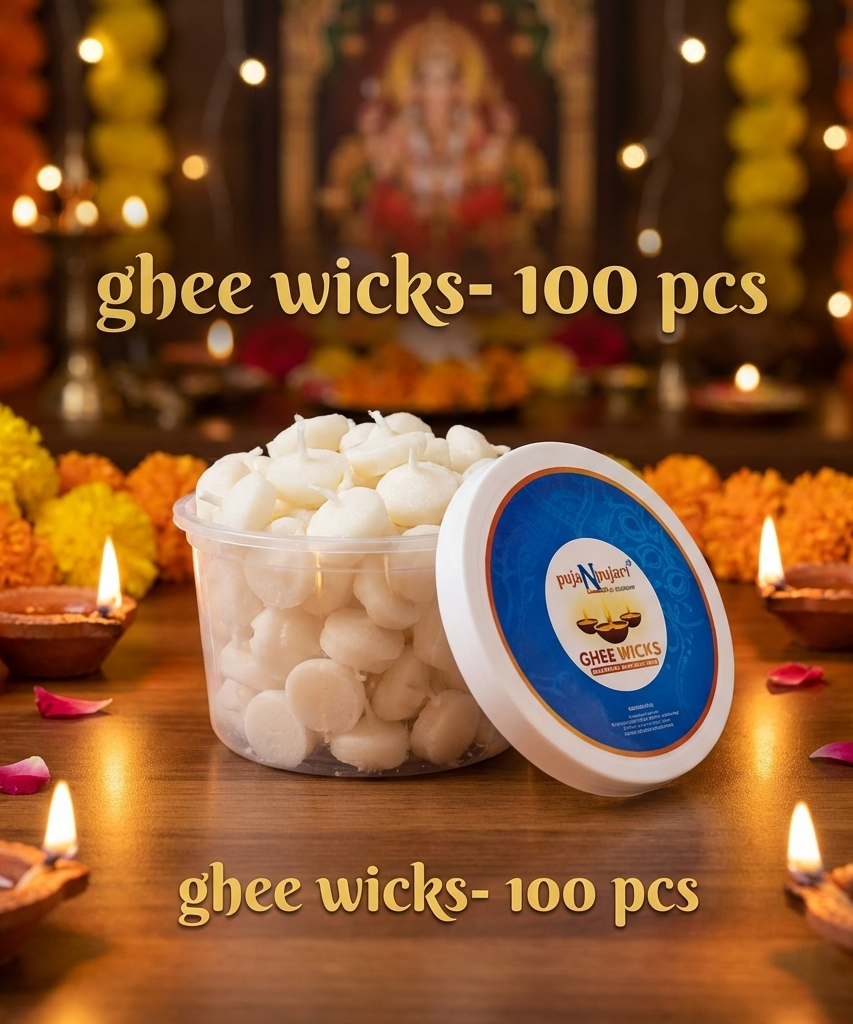 Readymade Ghee Wicks Diya Batti - 100 Pcs