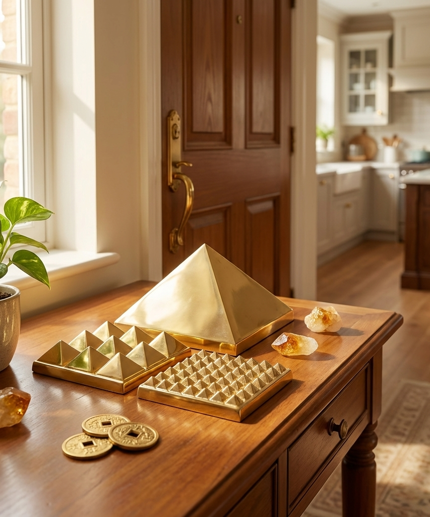 Brass Vastu Pyramid for Home | Main Door, Kitchen & Wealth Energy