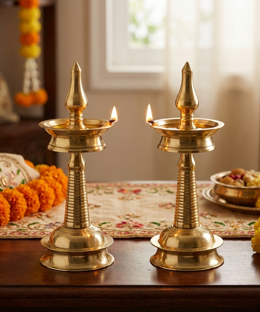 Brass Kerala nilavilakku Diya Traditional Lamps