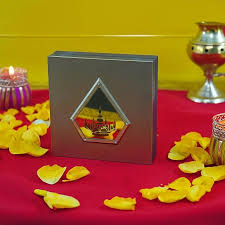 SaiBaba Tirupati Balaji Photo Frame with Shubh Labh Charan Paduka for Pooja Room, Return Pooja Gift Box Set