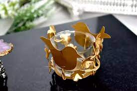 Bird Shadow Candle Holder with Glass