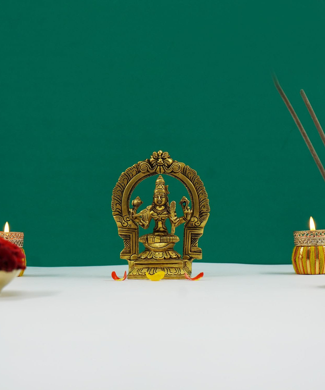 Kamakshi Amman Idol Brass Brass kamakshi Amman Statue Height 14cm