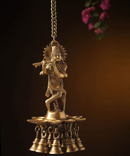 Krishna Brass Hanging Diya
