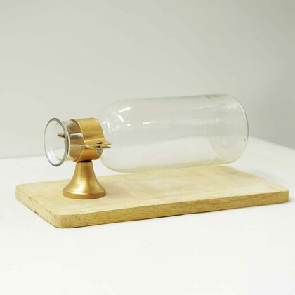 Flower Vase Glass Bottle Hanging with Wood Panel