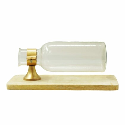 Flower Vase Glass Bottle Hanging with Wood Panel
