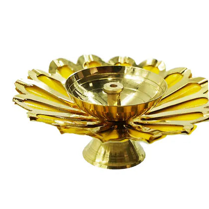 Lotus Brass Diya for Puja Room