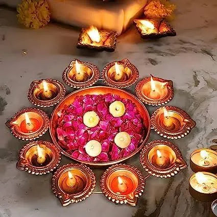 Flower Decorative Urli Bowl | Potpourri Bowl | Tea Light Candles Holder Bowl for Floating Flowers