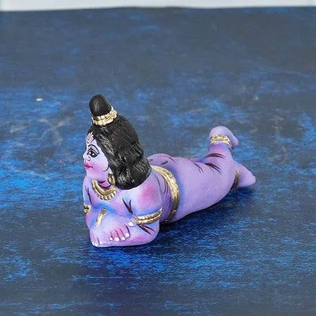 Krishna Navratri Kolu Doll Lying on Floor - Handmade