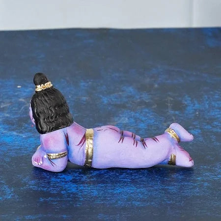 Krishna Navratri Kolu Doll Lying on Floor - Handmade