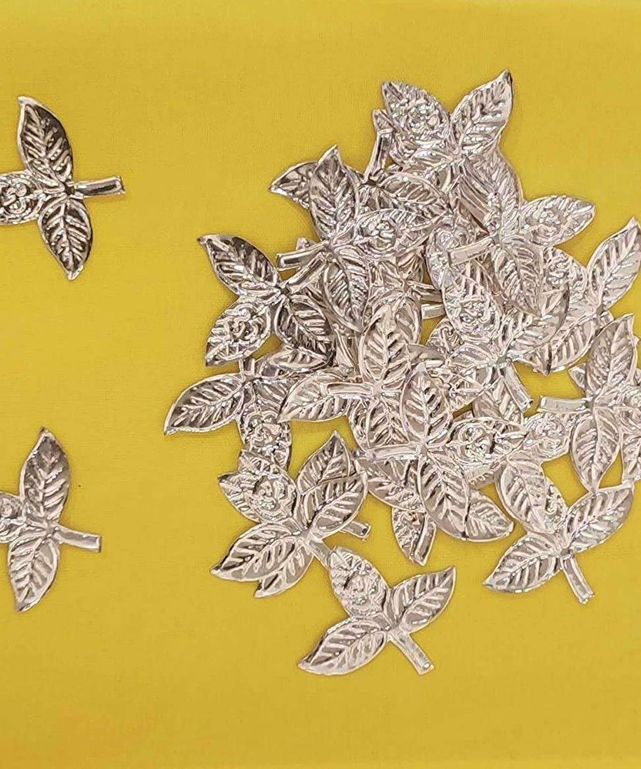 Silver Plated Puja Belpatra Leaves 108 Pieces
