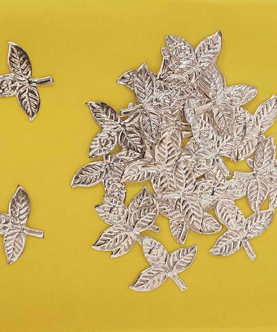 Silver Plated Puja Belpatra Leaves 108 Pieces