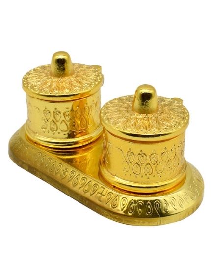 Antique Kumkum Chawal Gold Box Bharani