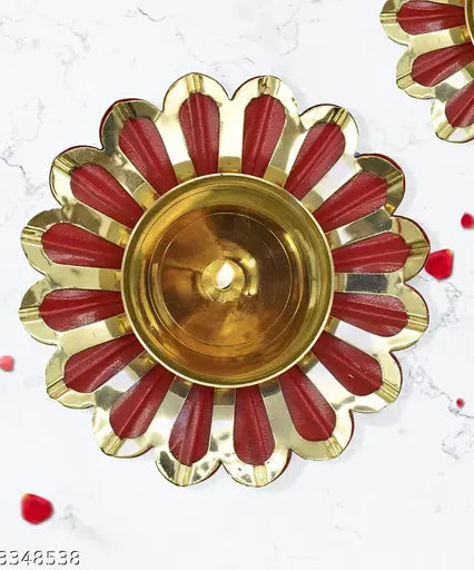Lotus Brass Diya for Puja Oil Lamp Deepak Pooja Room Diwali Decoration