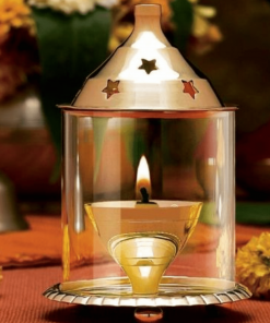 Akhand diya, diya for diwali, Brass diya, puja n pujari, brass diya with cover