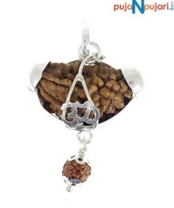 Ek Mukhi Silver Rudraksh Mala with Om Pendant