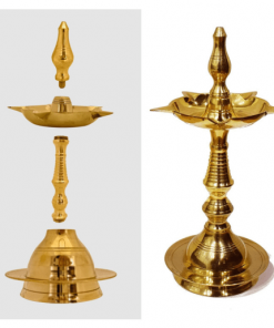 Brass Deepam Nilavilakku Kerala Lamp Pair- 6 Inch- Puja N Pujari