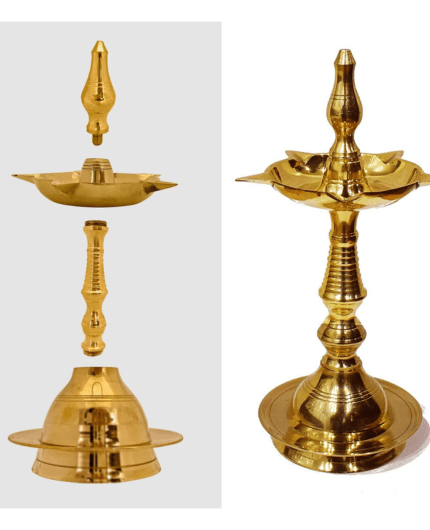 Brass Deepam Nilavilakku Kerala Lamp Pair- 6 Inch- Puja N Pujari