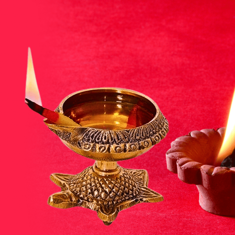 Brass Pital Diya Lamp Kuber Deepak-Puja N Pujari