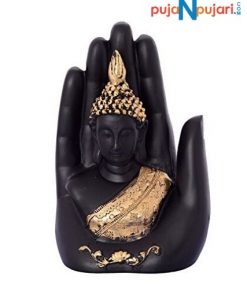 Golden Handcrafted Palm Buddha Polyresin