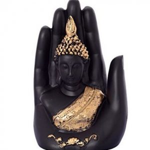 Golden Handcrafted Palm Buddha Polyresin