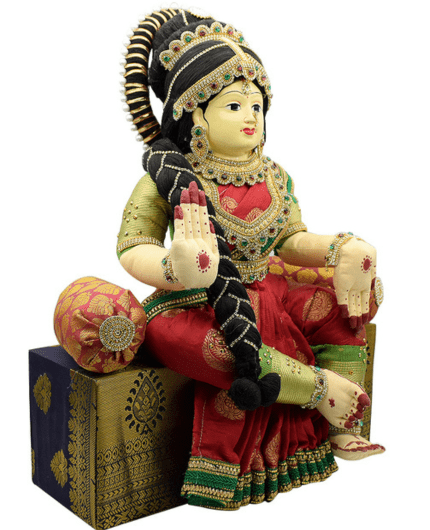 Varamahalakshmi Doll With Full Decoration In Red