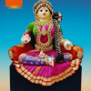 Varamahalakshmi Idol with Ornaments in Pink and Green saree
