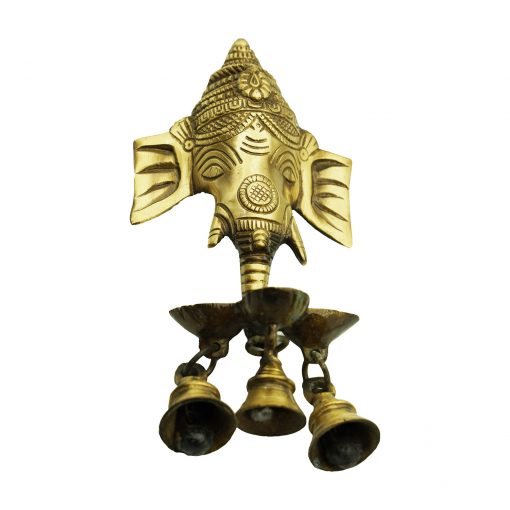 Ganesh Wall Hanging Three Diya Oil Lamp - Image 3