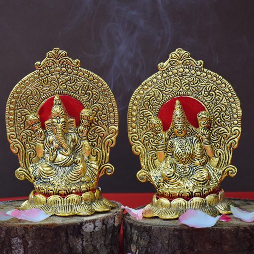 Metal Lakshmi Ganesh Murti  Idol for Home Puja