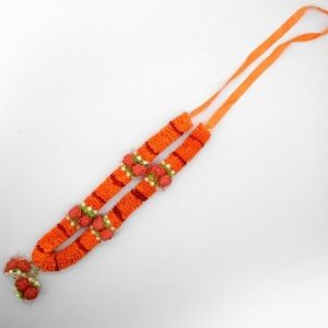 Orange Color Ribbon Garland Mala for God Idols