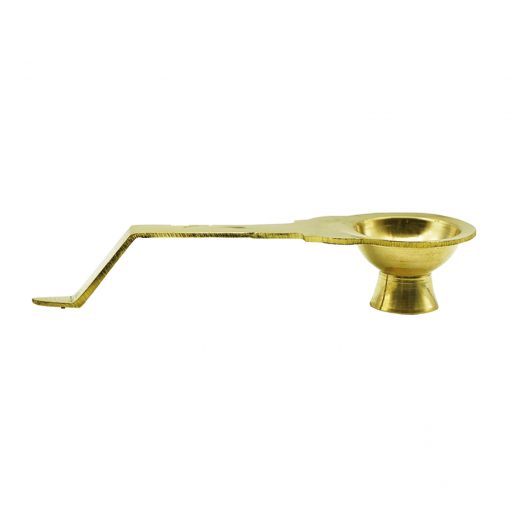 Brass Aarti Pooja Diya with Handle - Image 3