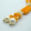 Yellow Color Pearl Beads Moti Mala Garland for God Photo Frames