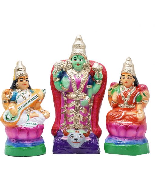 Saraswati Lakshmi Parvati Small Golu Dolls Set - Image 3