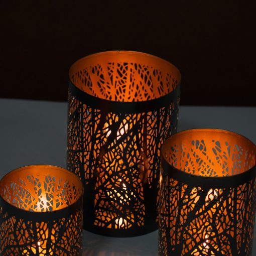 Metal Tea Light Candle Holders (Set of 3) - Image 2