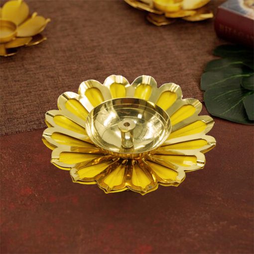 Lotus Brass Diya for Puja Room