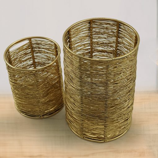 Golden Metal Wire Tea Light Candle