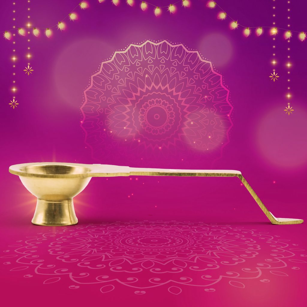 Aarti Brass Pooja Diya with Handle