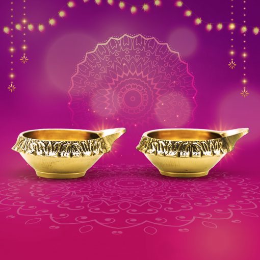 Kubera Gold Brass Diya (Set of 2)